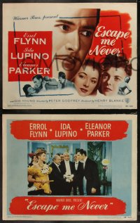 9c0063 ESCAPE ME NEVER 8 LCs 1948 Errol Flynn was a liar you loved, Ida Lupino, Eleanor Parker