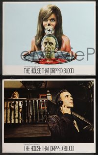 9c0079 HOUSE THAT DRIPPED BLOOD 8 LCs 1971 Christopher Lee, Peter Cushing, includes great art card!
