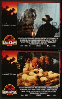 9c0093 JURASSIC PARK 8 LCs 1993 Spielberg, Sam Neill, Laura Dern, Jeff Goldblum, Richard Attenborough