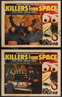 9c0097 KILLERS FROM SPACE 8 LCs 1954 great images of wacky bulb-eyed aliens & Peter Graves!