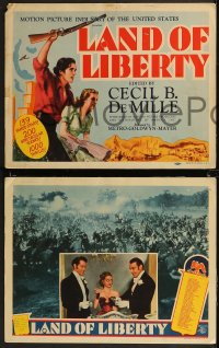 9c0104 LAND OF LIBERTY 8 LCs 1940 DeMille's patriotic epic of U.S. history w/ 139 famed stars!