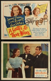 9c0108 LETTER TO THREE WIVES 8 LCs 1949 Jeanne Crain, Linda Darnell, Sothern, & a young Kirk Douglas!