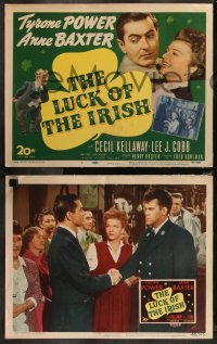 9c0117 LUCK OF THE IRISH 8 LCs 1948 Tyrone Power, Anne Baxter, tc art of leprechaun Cecil Kellaway!