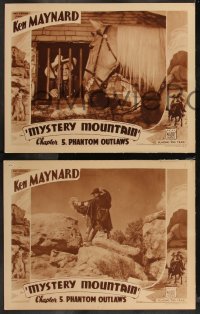9c0220 MYSTERY MOUNTAIN 6 chapter 5 LCs 1934 great images of cowboy Ken Maynard in Phantom Outlaws!