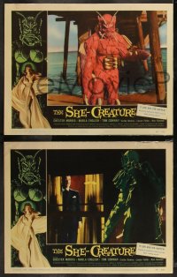 9c0147 SHE-CREATURE 8 LCs 1956 Marla English is reincarnated as a monster from Hell, cool fx scenes!