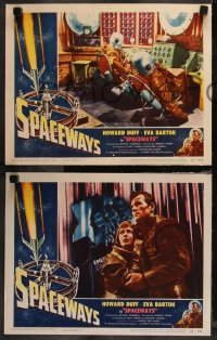 9c0308 SPACEWAYS 3 LCs 1953 Hammer, screen's 1st story of the space islands in the sky!