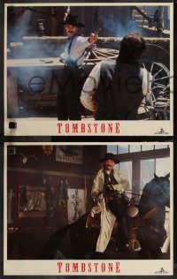 9c0275 TOMBSTONE 4 LCs 1993 Kurt Russell as Wyatt Earp, Val Kilmer as Doc Holliday, Charlton Heston!