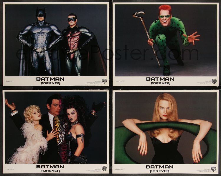 : 9c0034 BATMAN FOREVER 8 LCs 1995 Kilmer, Kidman,  O'Donnell, Tommy Lee Jones, Carrey, top cast