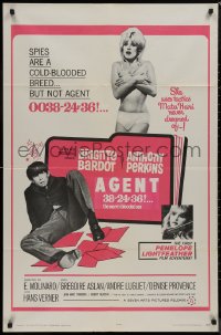 9d0448 AGENT 38-24-36 1sh 1965 Une ravissante idiote, Tony Perkins with sexy Brigitte Bardot!