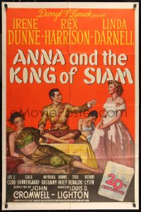 9d0466 ANNA & THE KING OF SIAM 1sh 1946 Tepper art of Irene Dunne, Rex Harrison & Linda Darnell