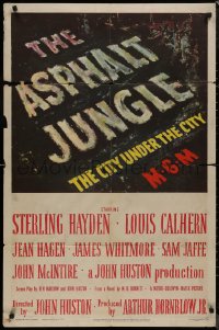 9d0473 ASPHALT JUNGLE 1sh 1950 Marilyn Monroe, Sterling Hayden, John Huston classic film noir!