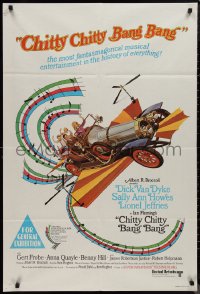 9d0215 CHITTY CHITTY BANG BANG Aust 1sh 1969 Dick Van Dyke, Sally Ann Howes, art of flying car!