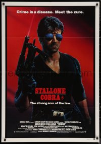 9d0216 COBRA Aust 1sh 1986 crime is a disease and Sylvester Stallone is the cure, John Alvin art!