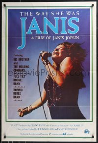 9d0227 JANIS Aust 1sh 1975 great image of Joplin singing into microphone by Jim Marshall, rock & roll!
