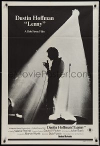 9d0228 LENNY Aust 1sh 1974 silhouette image of Dustin Hoffman as comedian Lenny Bruce at microphone!