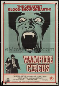9d0231 VAMPIRE CIRCUS Aust 1sh 1972 Hammer horror, the greatest blood-show on Earth!