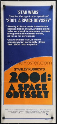 9d0234 2001: A SPACE ODYSSEY Aust daybill R1978 George Lucas says it's better than Star Wars!