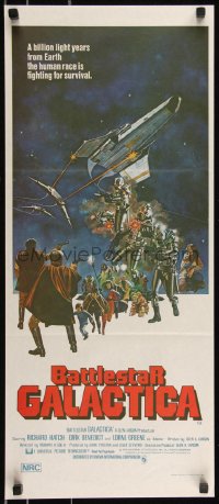 9d0246 BATTLESTAR GALACTICA Aust daybill 1978 great sci-fi art by Robert Tanenbaum!