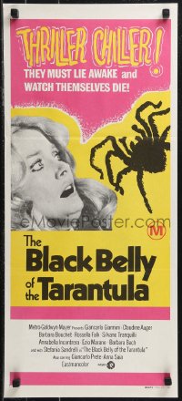 9d0251 BLACK BELLY OF THE TARANTULA Aust daybill 1972 terrified girl attacked by huge spider!