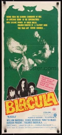 9d0252 BLACULA Aust daybill 1973 black vampire William Marshall is deadlier than Dracula!