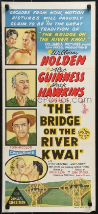 9d0256 BRIDGE ON THE RIVER KWAI Aust daybill 1958 William Holden, David Lean classic, pre-awards!