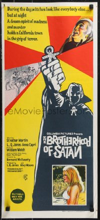 9d0257 BROTHERHOOD OF SATAN Aust daybill 1971 demon-spirit of madness & murder holds town in terror!