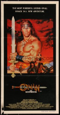 9d0271 CONAN THE DESTROYER Aust daybill 1984 Arnold Schwarzenegger is the most powerful legend!