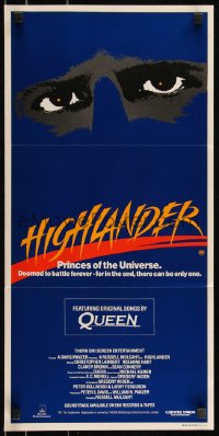 9d0313 HIGHLANDER Aust daybill 1986 Christopher Lambert, Roxanne Hart, Sean Connery