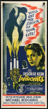 9d0326 INNOCENTS Aust daybill 1962 Deborah Kerr is outstanding in Henry James' classic horror story!