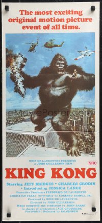 9d0331 KING KONG Aust daybill 1976 Bridges, sexy Jessica Lange & BIG Ape, John Berkey art!