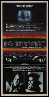 9d0357 POLTERGEIST Aust daybill 1982 Tobe Hooper horror classic, they're here, Heather O'Rourke!