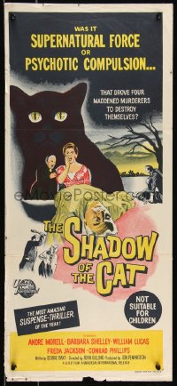 9d0380 SHADOW OF THE CAT Aust daybill 1961 was it supernatural force or psychotic compulsion!