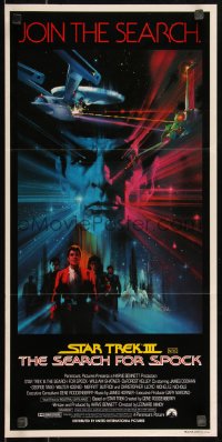 9d0392 STAR TREK III Aust daybill 1984 The Search for Spock, art of Leonard Nimoy by Bob Peak!