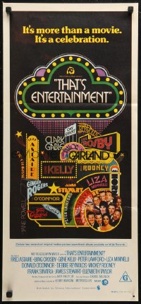 9d0398 THAT'S ENTERTAINMENT Aust daybill 1974 classic MGM Hollywood scenes, it's a celebration!