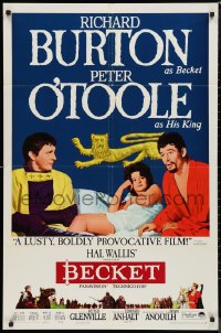 9d0488 BECKET style B 1sh 1964 Richard Burton in the title role, Peter O'Toole, John Gielgud!