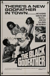 9d0500 BLACK GODFATHER 1sh R1970s the FBI, foxy chicks and the Mafia want his body!