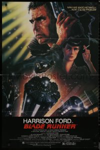 9d0503 BLADE RUNNER studio style 1sh 1982 Ridley Scott, Alvin art of Harrison Ford & cast!