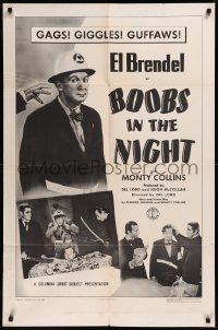 9d0517 BOOBS IN THE NIGHT 1sh 1943 Del Lord wacky mad scientist seeks El Brendel's head for robot!