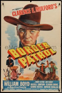 9d0518 BORDER PATROL 1sh 1943 great art of William Boyd as Hopalong Cassidy, Andy Clyde