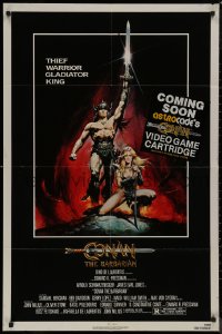 9d0550 CONAN THE BARBARIAN 1sh 1982 Arnold Schwarzenegger & sexy Sandahl Bergman by Casaro!