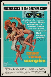 9d0558 COUNT YORGA VAMPIRE 1sh 1970 AIP, artwork of the mistresses of the deathmaster feeding!!