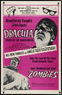 9d0614 DRACULA PRINCE OF DARKNESS/PLAGUE OF THE ZOMBIES 1sh 1966 bloodsuckers & undead double-bill!