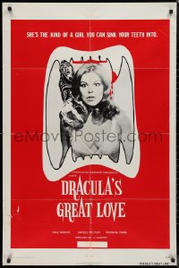 9d0616 DRACULA'S GREAT LOVE 1sh 1974 sexy vampire, the kind of girl you can sink your teeth into!