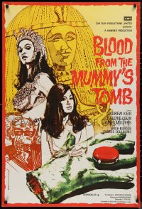 9d0424 BLOOD FROM THE MUMMY'S TOMB English 1sh 1972 Hammer, art of sexy Valerie Leon & severed hand!