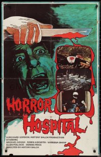 9d0428 HORROR HOSPITAL English 1sh 1973 Michael Gough, English sci-fi horror, great images!