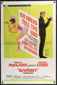 9d0669 GAMBIT 1sh 1967 McGinnis art of sexy Shirley MacLaine & Michael Caine preparing for crime!