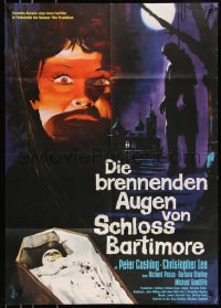 9d0171 GORGON German 1964 Peter Cushing, Hammer horror, cool art of woman, coffin & hanging man!