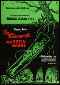 9d0186 OBLONG BOX German 1970 Vincent Price, Christopher Lee, Edgar Allan Poe, creepy horror art!