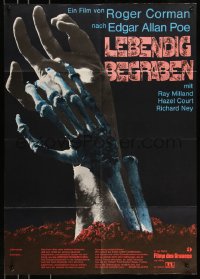 9d0189 PREMATURE BURIAL German R1967 Edgar Allan Poe, Ray Milland, Fischer art of skeleton hand!