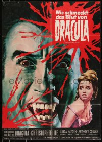 9d0200 TASTE THE BLOOD OF DRACULA German 1970 Hammer, art of vampire Christopher Lee by Rehak!